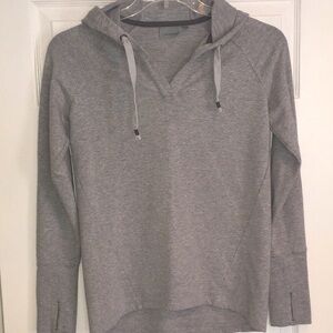 Athleta Split V-neck Hoodie (Gray)
